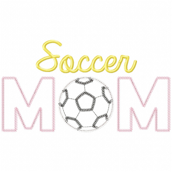 Soccer Mom Vintage and Chain Applique Embroidery Design