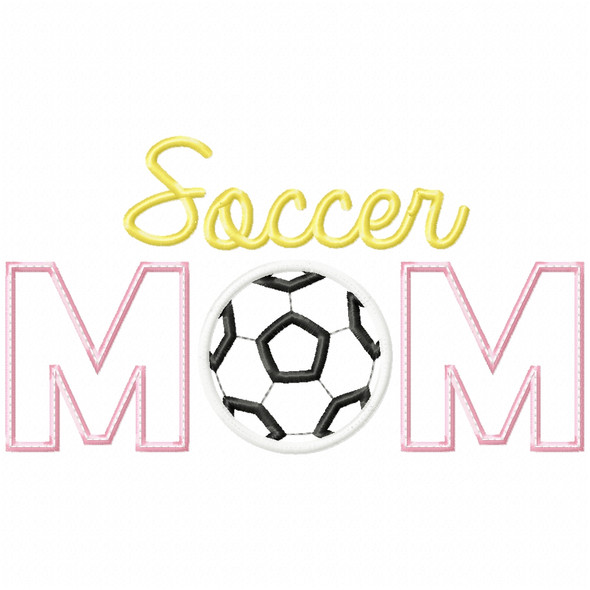 Soccer Mom Satin and Zigzag Applique Machine Embroidery Design