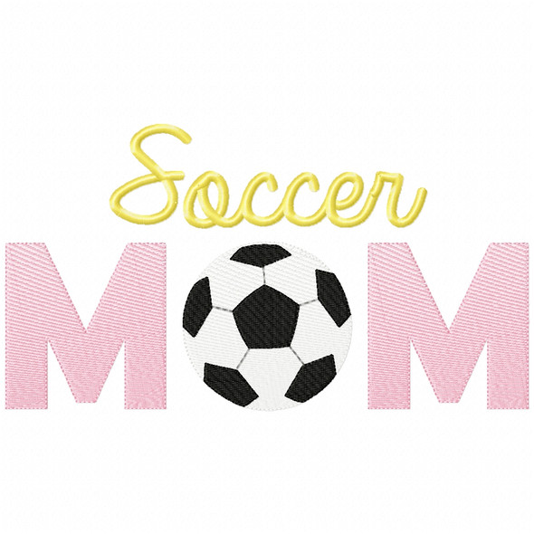 Soccer Mom Simple Stitch and Sketch Fill Applique Machine Embroidery Design