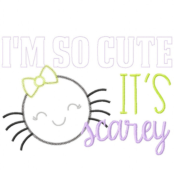 So Cute its Scarey Vintage and Chain Stitch Applique   Embroidery Design