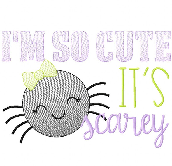 So Cute Its Scarey Sketch Embroidery Machine Embroidery Design