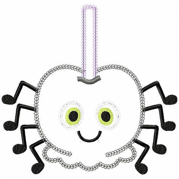 Spider Candy Apple Vintage and Chain Applique Embroidery Design