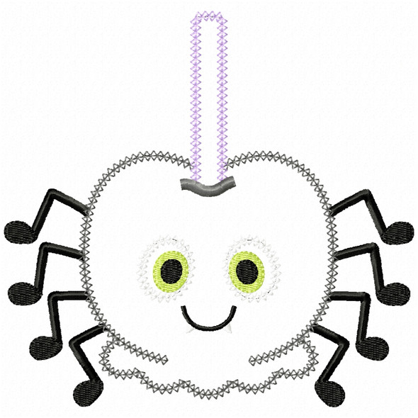 Spider Candy Apple Vintage and Chain Applique Machine Embroidery Design