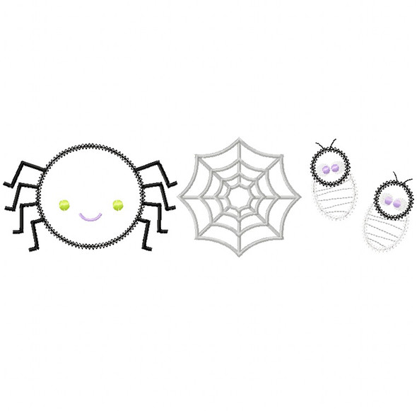 Spider Set Vintage and Chain Stitch Applique Machine Embroidery Design