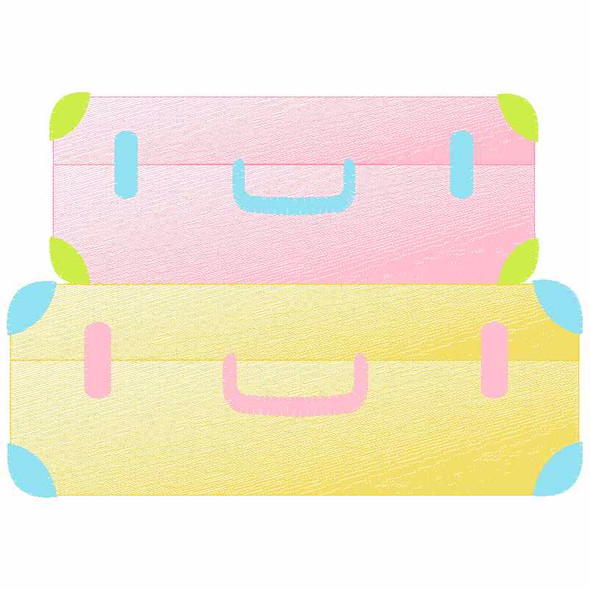 Suitcase Sketch Applique Embroidery Design