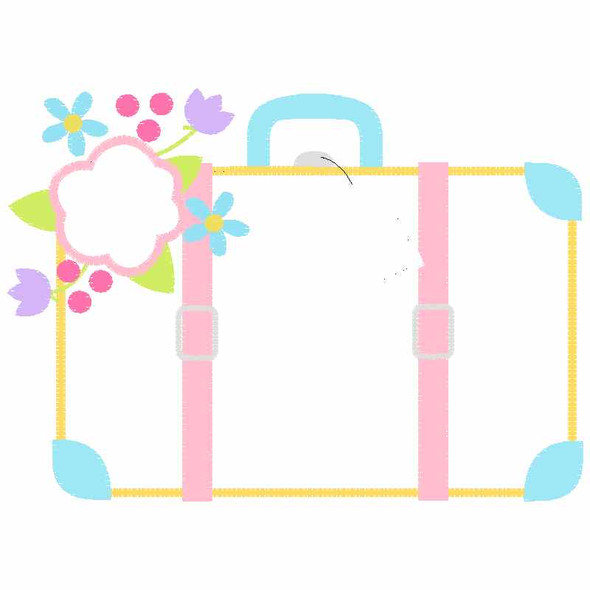 Suitcase Satin and Zigzag Applique Embroidery Design