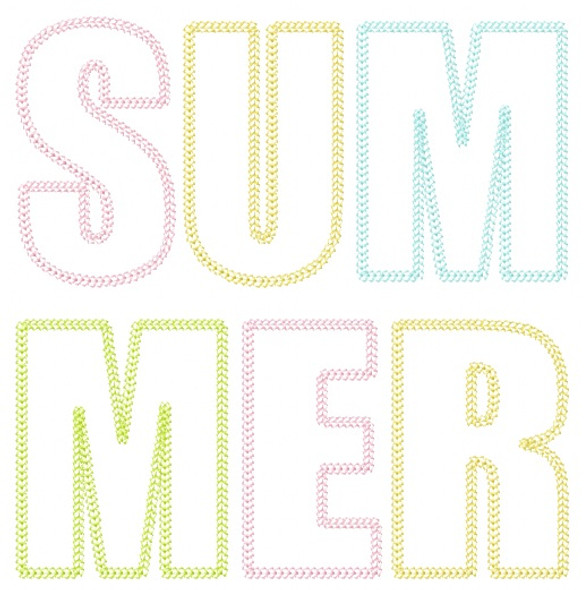 Summer Vintage and Chain Stitch Applique Embroidery Design