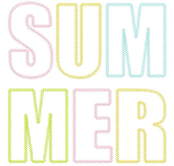 Summer Vintage and Chain Stitch Applique Machine Embroidery Design