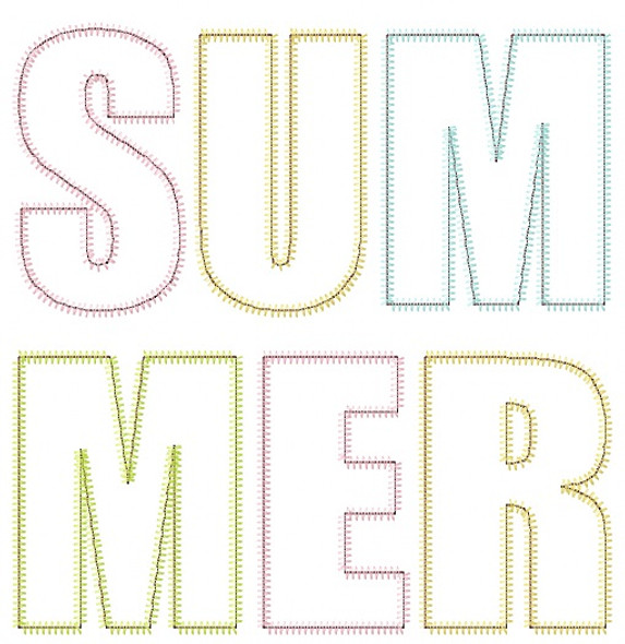 Summer Satin and Zigzag Stitch Applique Embroidery Design