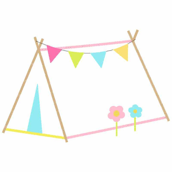Sweet Tent Satin and Zigzag Applique Machine Embroidery Design
