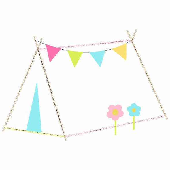 Sweet Tent Chain and Vintage Applique Embroidery Design