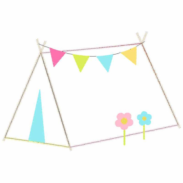 Sweet Tent Satin and Zigzag Applique Embroidery Design