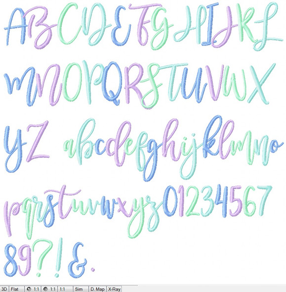 Tessa  Embroidery Font Design Alphabet