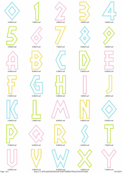 Trail Life Applique Alphabet Embroidery Design Font