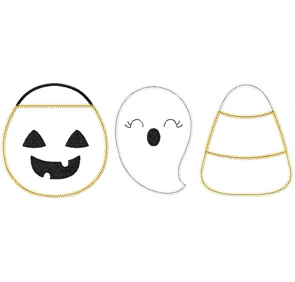 Trick or Treat Set Satin and Zigzag Stitch Applique