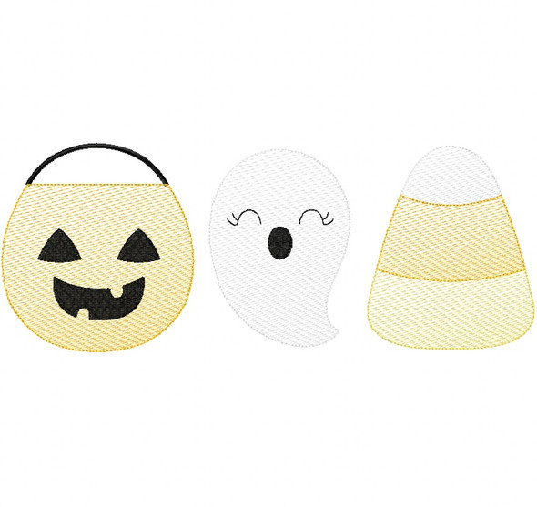 Trick or Treat Set Sketch Embroidery Machine Embroidery Design