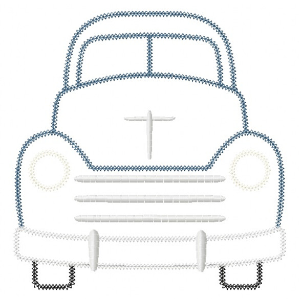 Vintage Truck Vintage and Chain Stitch Applique Machine Embroidery Design