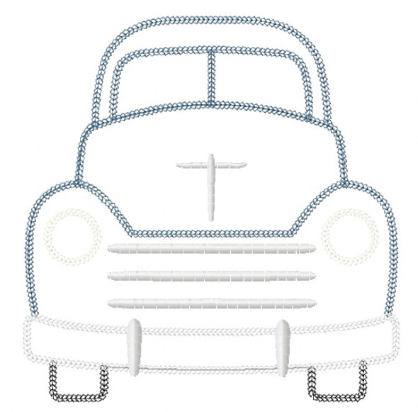 Vintage Truck Vintage and Chain Stitch Applique Embroidery Design