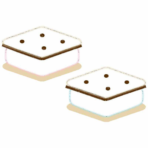 Two Smores Chain and Vintage Applique Embroidery Design