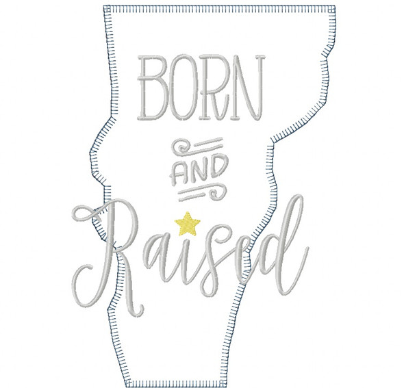 Vermont Born and Raised Vintage and Blanket Stitch Applique