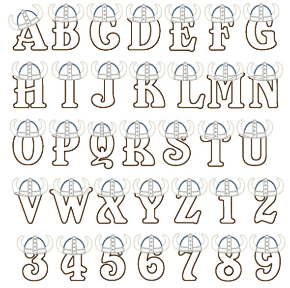 Viking Applique Embroidery Alphabet