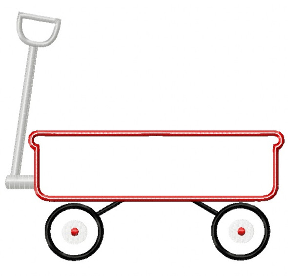 Wagon 2 Satin and Zigzag Stitch Applique Machine Embroidery Design