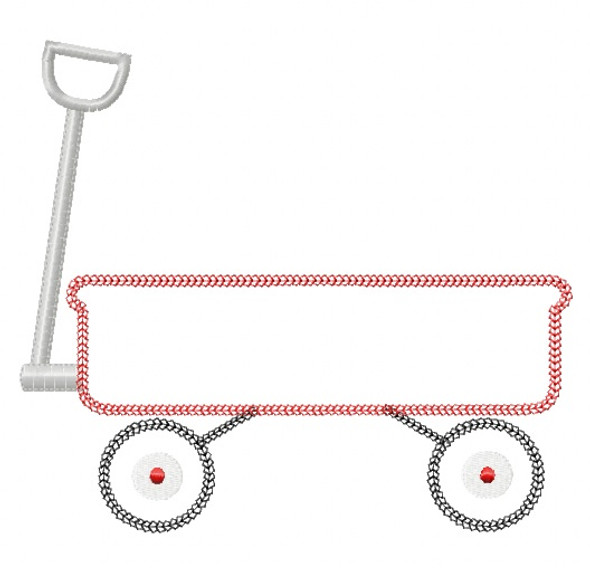 Wagon 2 Vintage and Chain Stitch Applique Embroidery Design