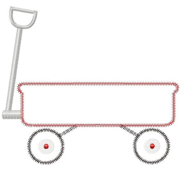 Wagon 2 Satin and Zigzag Stitch Applique Embroidery Design