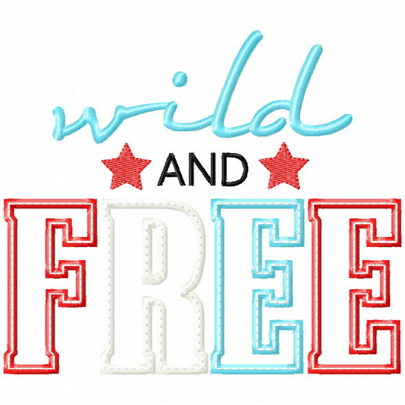 Wild and Free Satin and Zigzag Applique Machine Embroidery Design