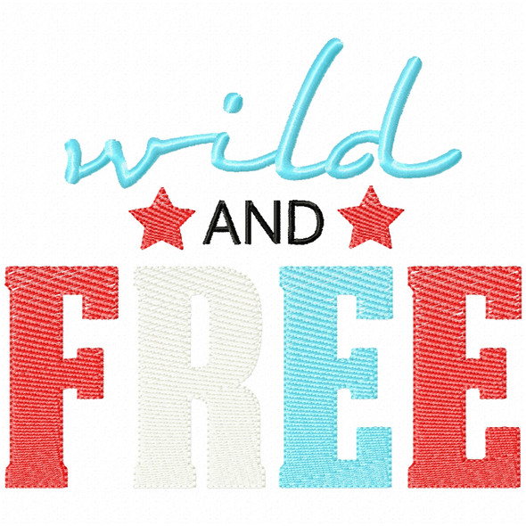 Wild and Free Simple Stitch and Sketch Fill Applique Machine Embroidery Design