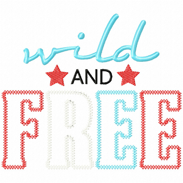 Wild and Free Vintage and Chain Applique Machine Embroidery Design
