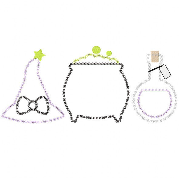 Witch Set Vintage and Chain Stitch Applique