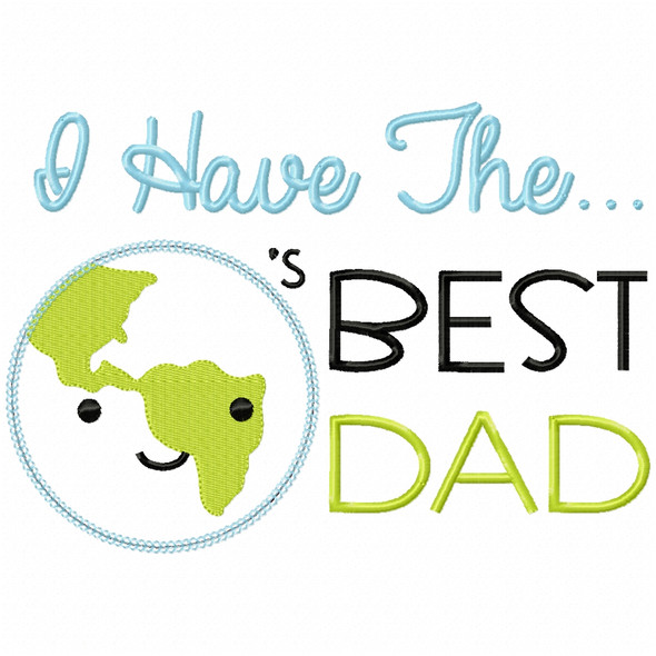 Worlds Best Dad Vintage and Chain Applique Embroidery Design