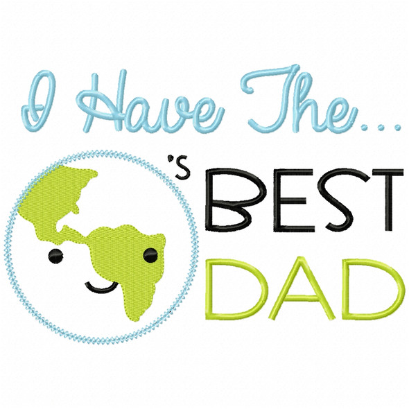 Worlds Best Dad Vintage and Chain Applique Machine Embroidery Design