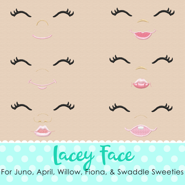 Machine Embroidery Doll Face Design Digital Download