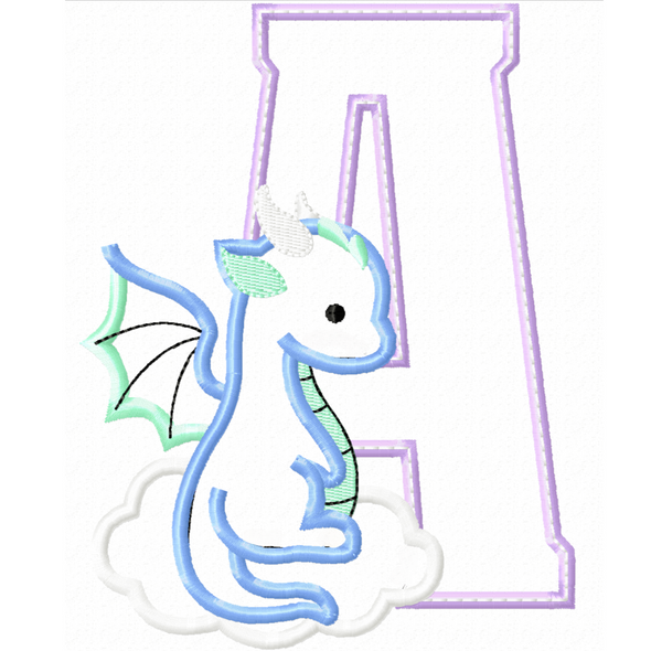 Train Your Dragon Machine Embroidery Design Font Alphabet for Birthdays